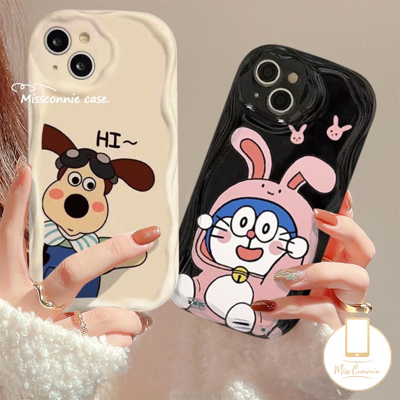 Soft Case Puppy Lucu Untuk Realme C35 C21Y C15 C11 C25Y C53 C55 C20 5s 5i 9i 7i 5 6i C25 C12 C3 C25s C30 C20A C3 C21 C17 C31 C1 Kartun Doraemon Kelinci 3D Bergelombang Lengkung Penutup Tepi