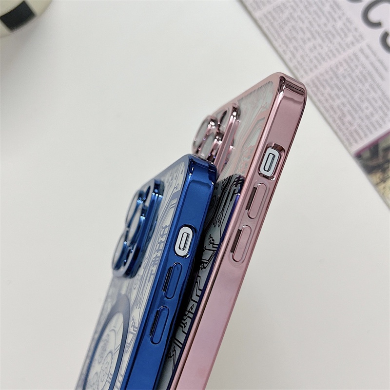 IPHONE Pcb Electroplating Magnetic Suction Wireless Charging Phone Case Iphone14 13 12 11 Pro Max14 Plus Sarung Casing Shockproof