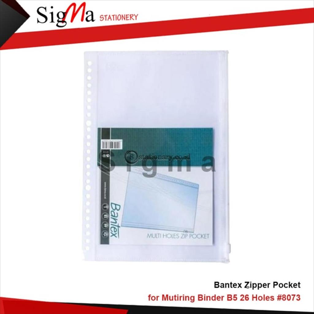 

Bantex Zipper Pocket For Mutiring Binder B5 26 Holes #8073 08