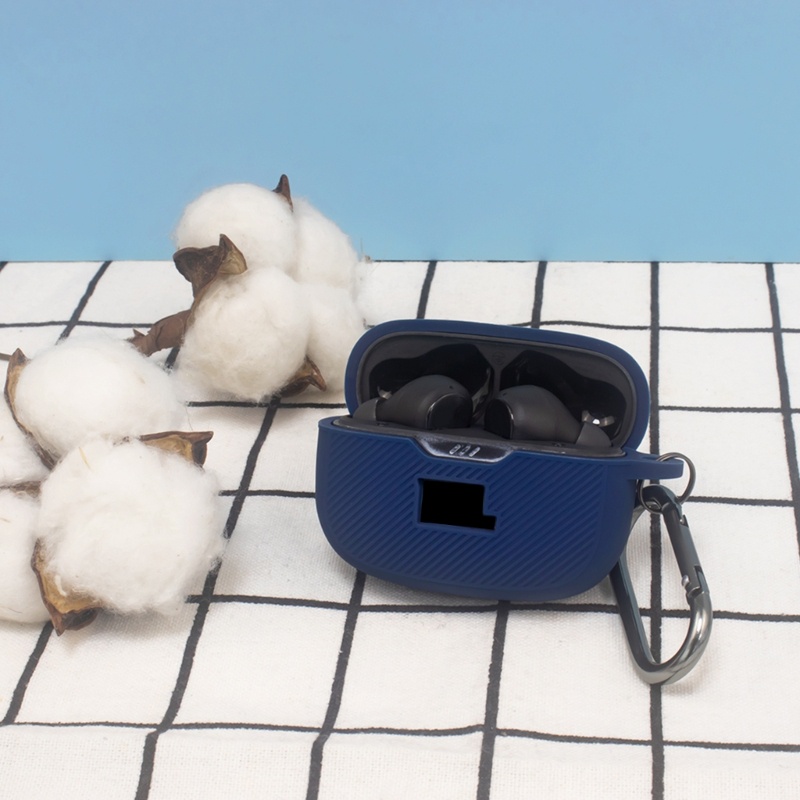Bt Soft Silicone Cover Pelindung Shell Earphone Case Anti Jatuh Untuk Earbud Balok Dengan Karabiner