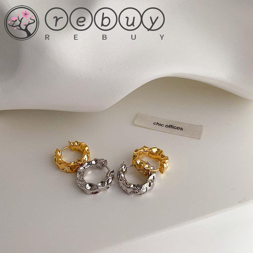 Rebuy Women Stud Earrings Trendi Retro Punk Kepribadian Tidak Teratur Temperamen Telinga Perhiasan