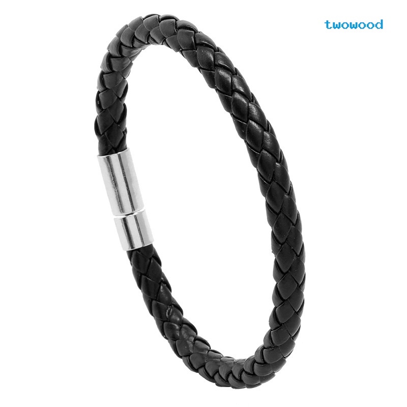 Twowood PU Braided Leather Gelang Tangan Dekorasi Gaya Korea Kasual All-Match Perhiasan Mahasiswa