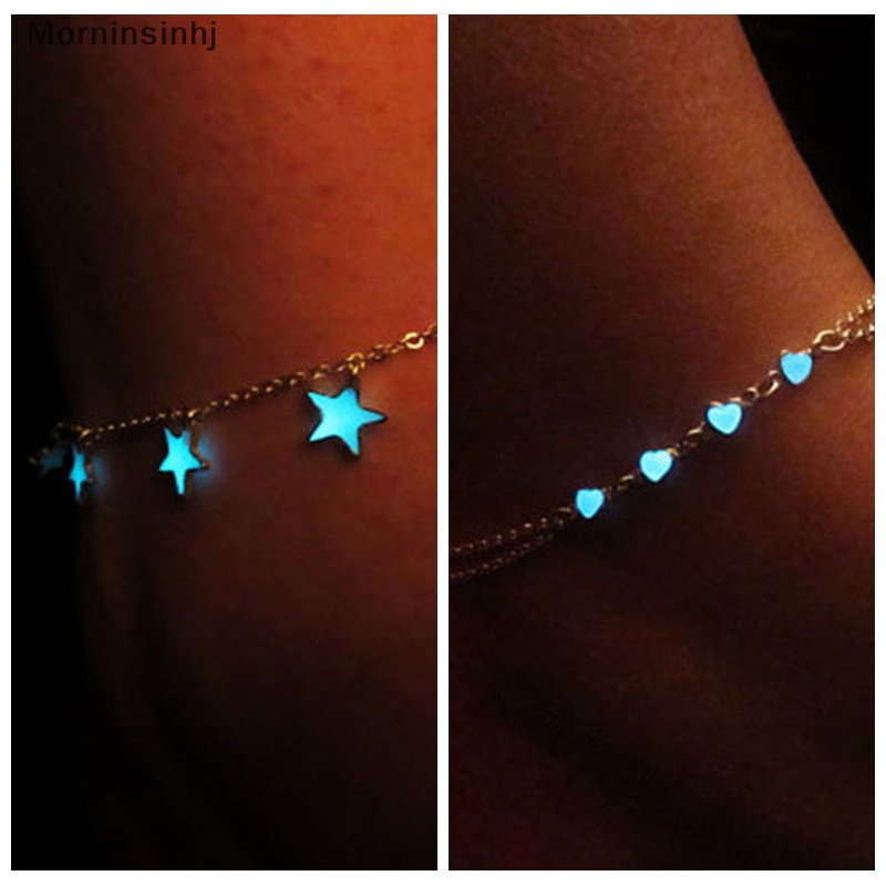 Mornin Glow In The Dark Chain Anklet Gelang Kaki Barefoot Sandal Perhiasan Kaki Pantai id