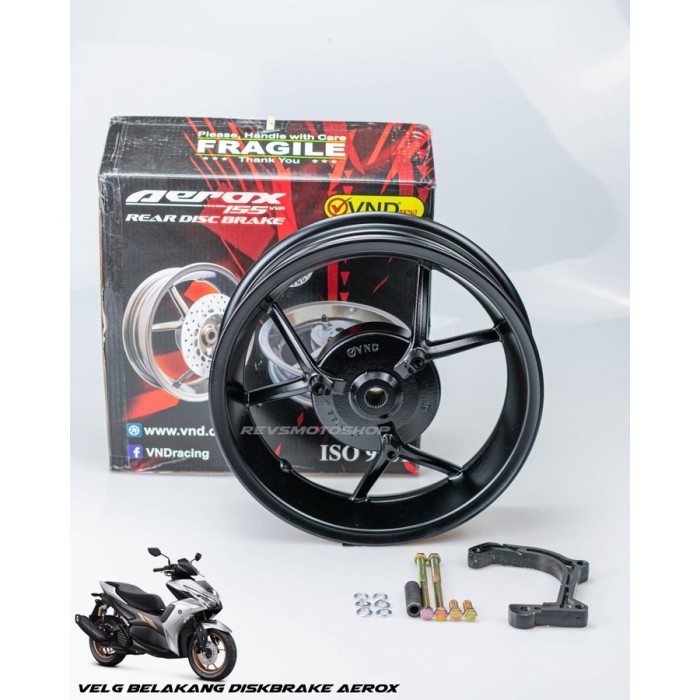Velg belakang Aerox 155 double disc VND - Hitam TERMURAH
