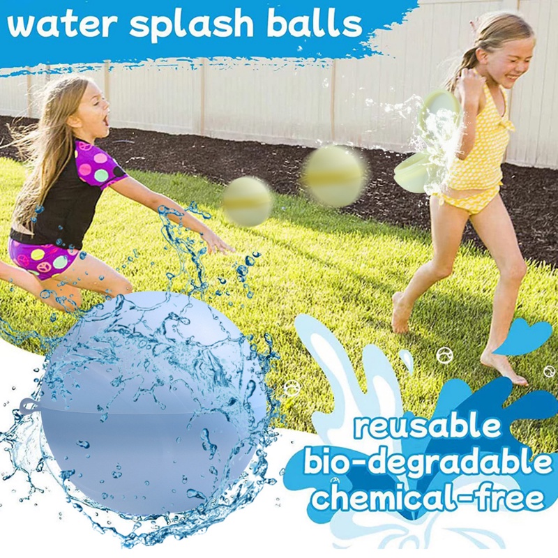 Bola Bom Air Bentuk Bola Silikon Warna Permen Lucu Untuk Anak Dewasa/ Reusable Stress Relief Water Balloon Pool Beach Toys