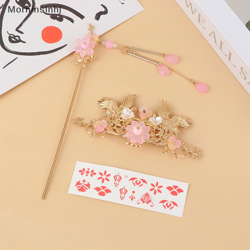 Mornin Aksesoris Rambut Wanita Cina Kristal Mutiara Hair Pin Handmade Hair Jewelry Set id