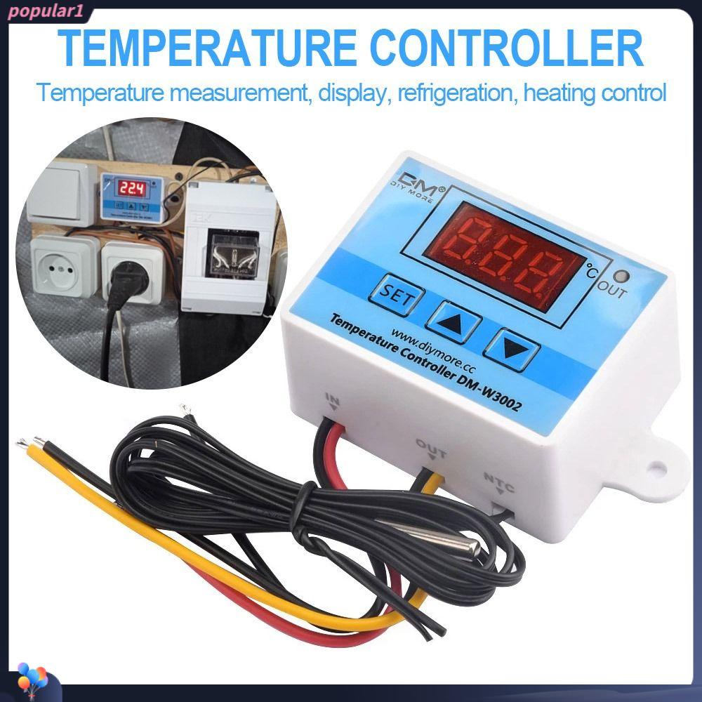 POPULAR Populer Termostat Suhu Digital Thermostat Control Switch Dengan Probe 10A 12V 24V 110V 220V Modul Termostat