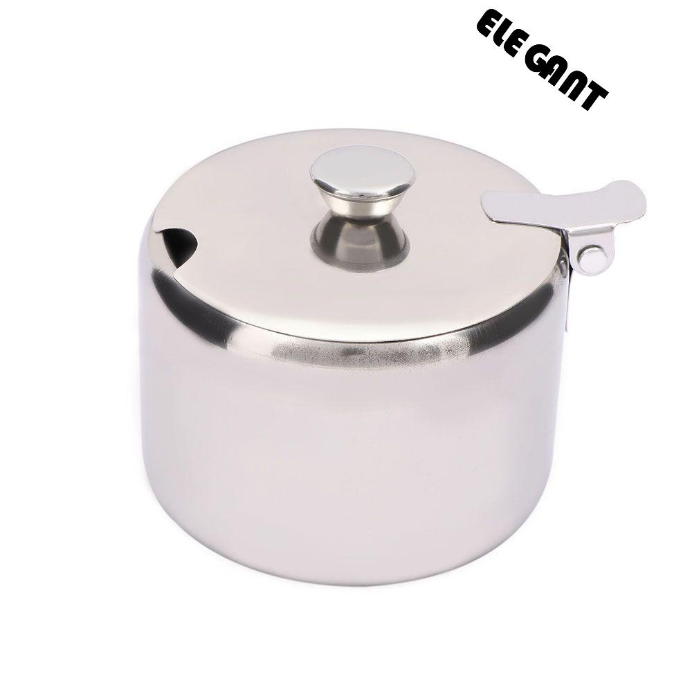 【 ELEGANT 】 Toples Penyimpanan Perlengkapan Dapur Mini Wadah Gula Dengan Tutup Dengan Sendok Panci Bumbu Non Magnet