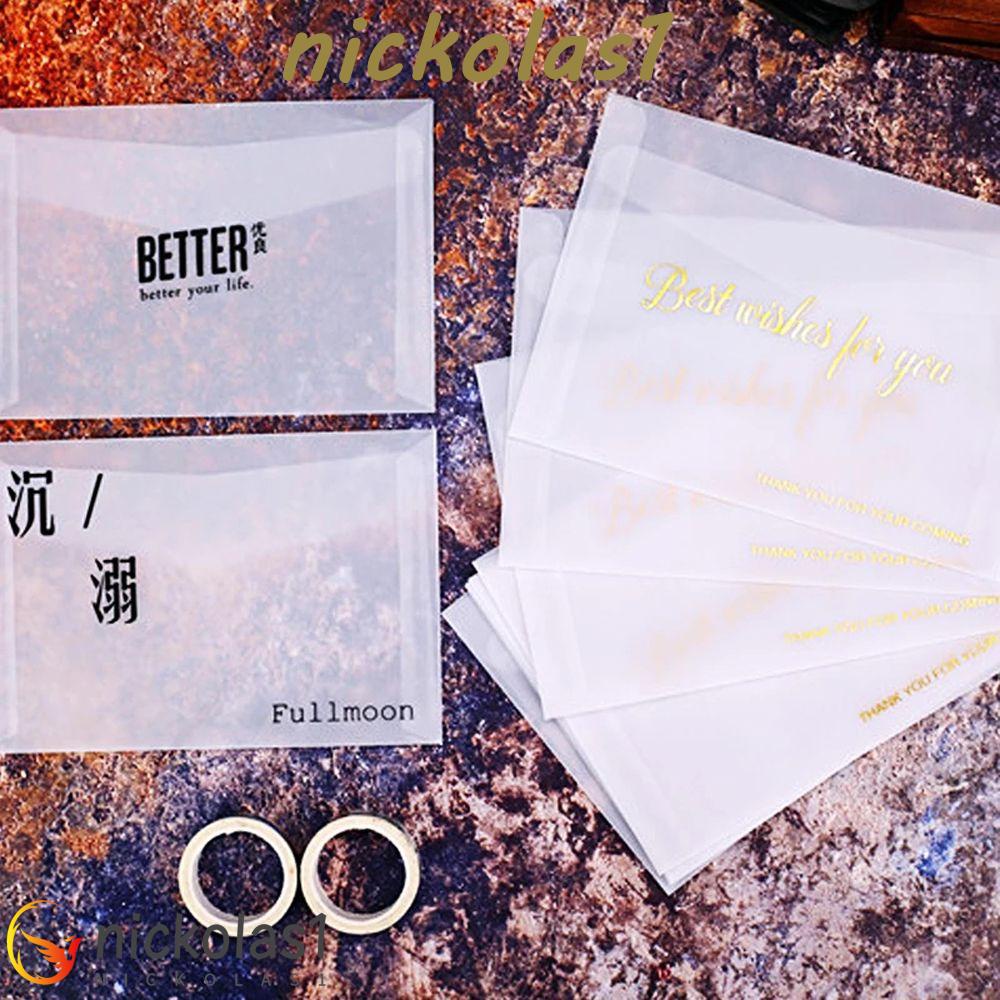 NICKOLAS1 Amplop Kertas Set DIY Kartu Perlengkapan Kantor Pernikahan Undangan Amplop Transparan Vintage