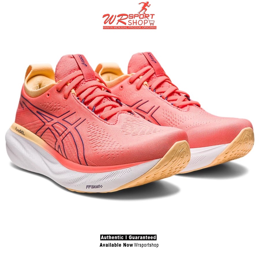 Sepatu Lari Wanita Asics GEL-NIMBUS 25 Papaya Dusty Purple ORIGINAL