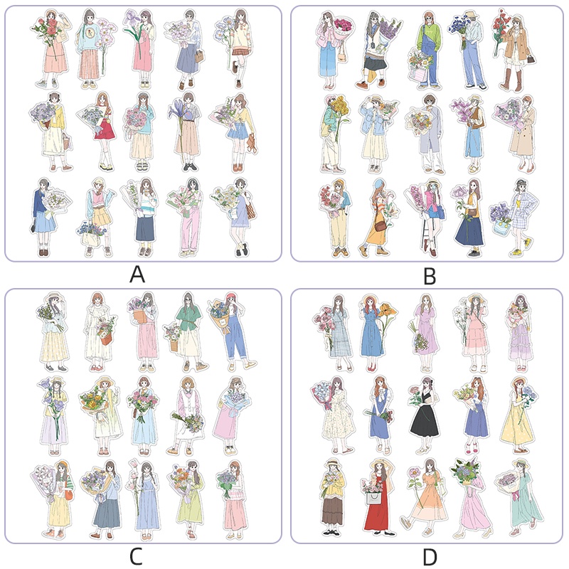 30pcs INS Kartun Heartthrob Girl Series Stiker Pack Scrapbook Deco DIY Bahan Decals