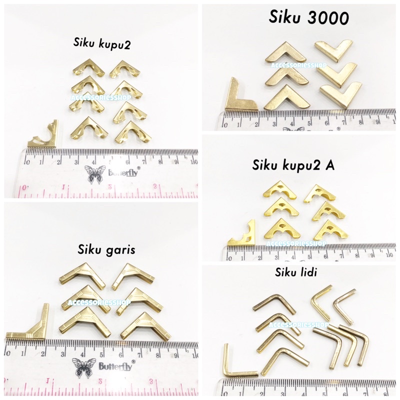 

Siku sudut buku/siku yasin warna gold (-+144pcs)