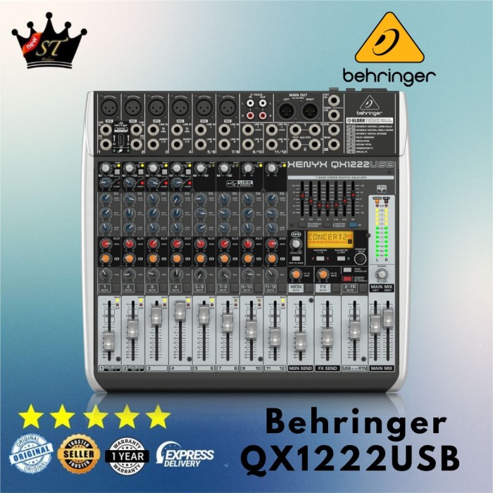 SALE Mixer BEHRINGER Xenyx QX1222USB 6 channel mono 2 stereo dgn equalizer