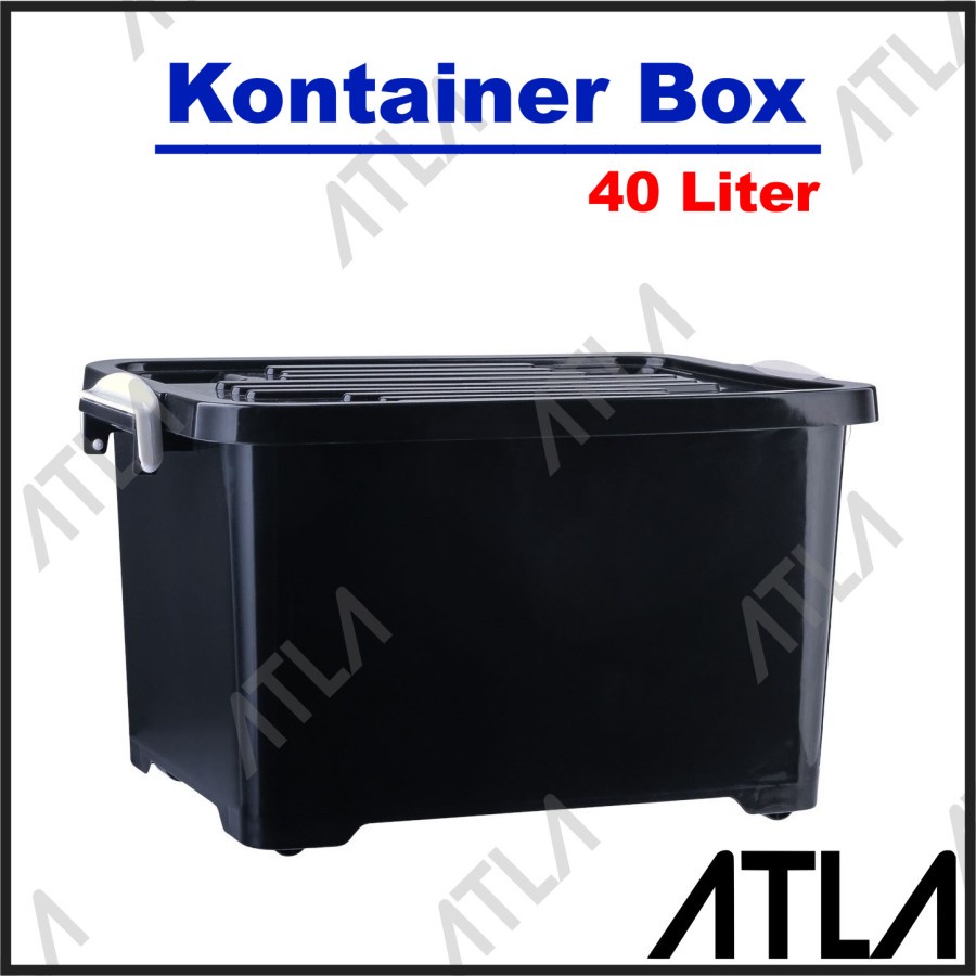 Kontainer Box Hitam 40 Liter Container Kotak Plastik Serbaguna KB009