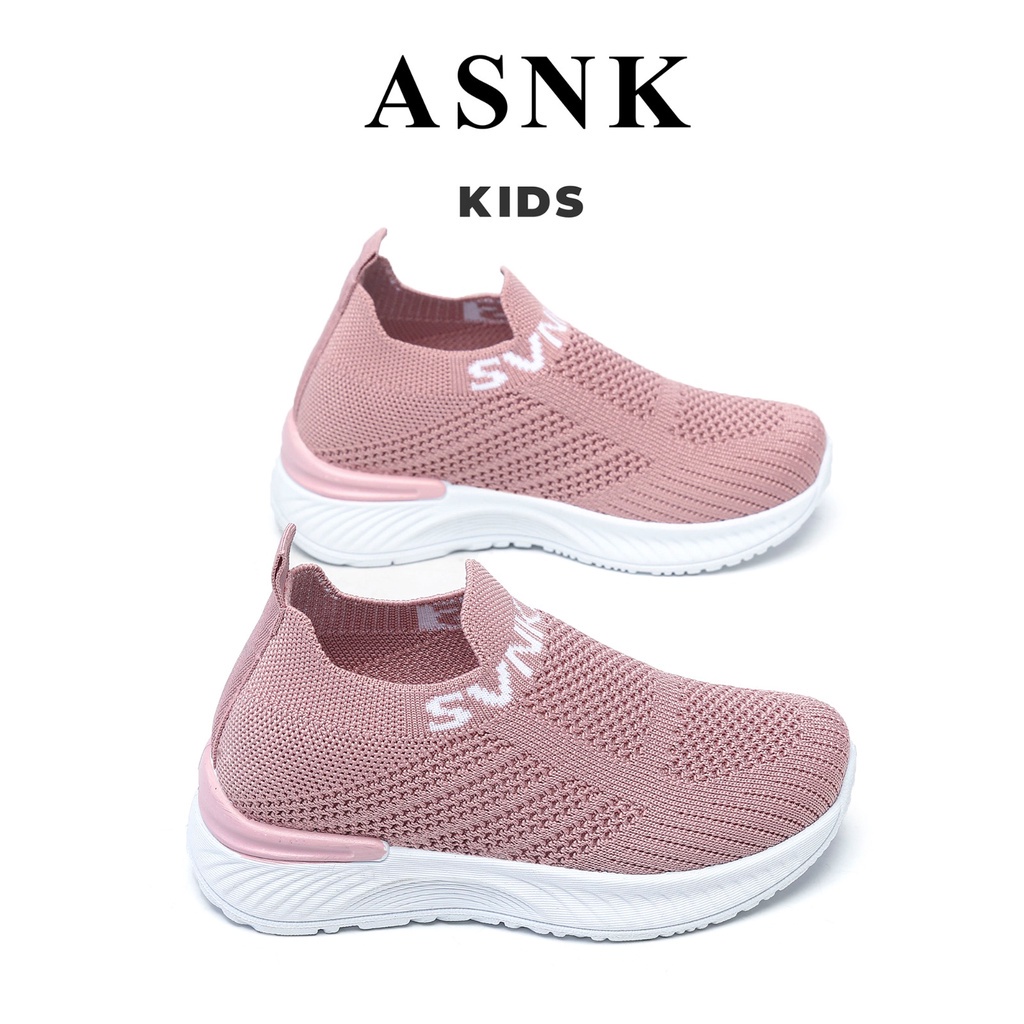 [GROSIR][COD] SEVEN_DAY SEPATU SLIP ON RAJUT ANAK-ANAK UNTUK USIA 3-9 TAHUN / BOY &amp; GIRL WM2331 PINK