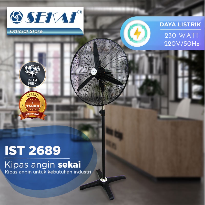 Sekai Kipas Angin Tumpu Industri 26 Inch IST2689 / IST 2689 Industrial Standfan