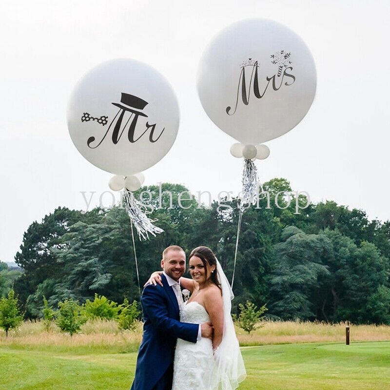 10pcs/set Mr &amp; Mrs Balon Latex Anniversary Engagement Party Wedding Dekorasi Lamaran Balon Bride Groom Properti Foto