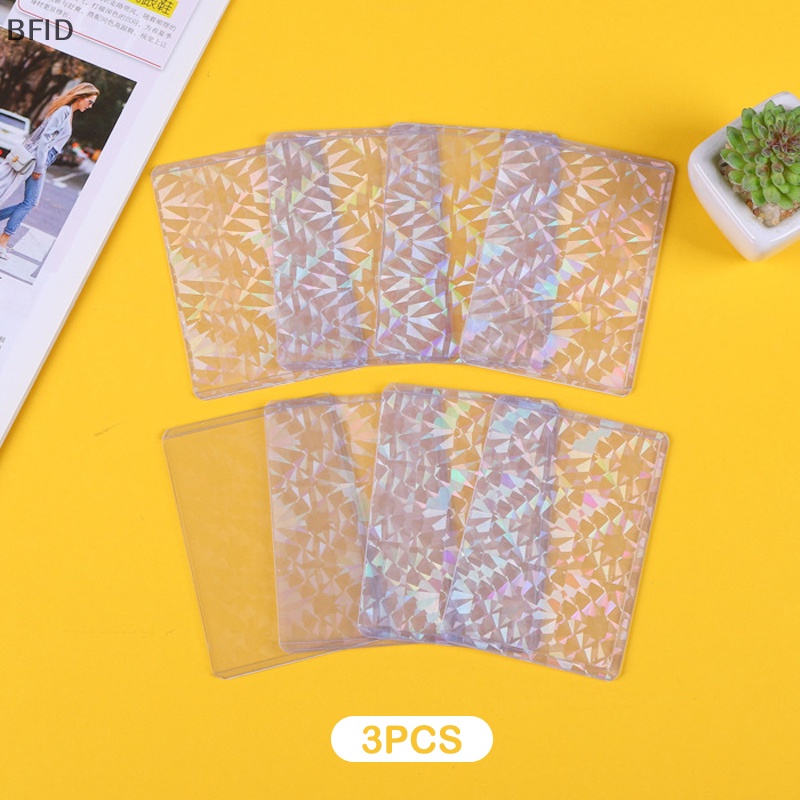 [BFID] 3pcs Pemegang Photocard Laser Transparan Kedip Menebal Kartu Cover Pelindung Postcard Album Foto Wanita Pria ID Card Holder [ID]