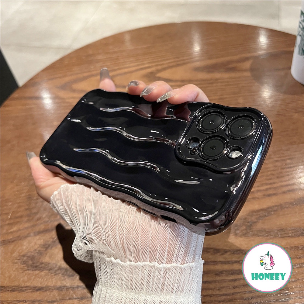 Casing Ponsel Riak Air Berlapis Mewah Kompatibel Untuk iPhone 14 Pro Max13 12 11 Pro Max Glossy Lembut 3D Shockproof Back Cover