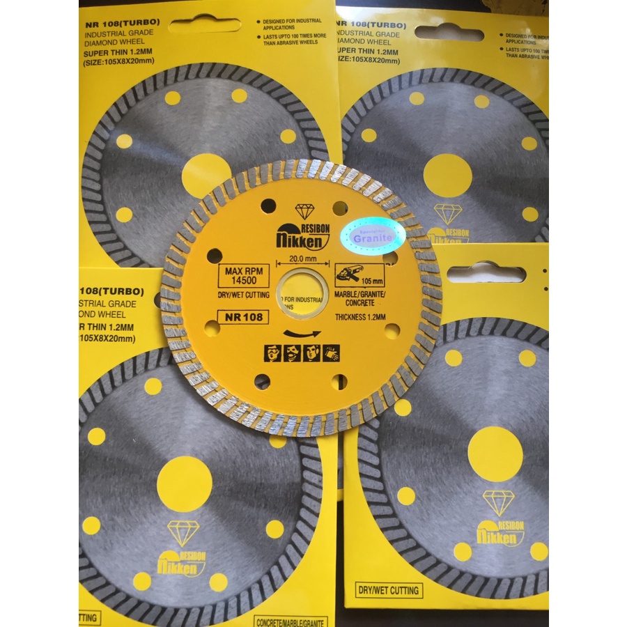 Diamond Wheel TURBO NIKKEN RESIBON 4inch - Pisau Potong Keramik Granit