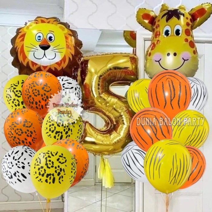 Balon Latex Animal / Balon Latex Hewan Motif Leopard 12inch ( 100pcs )