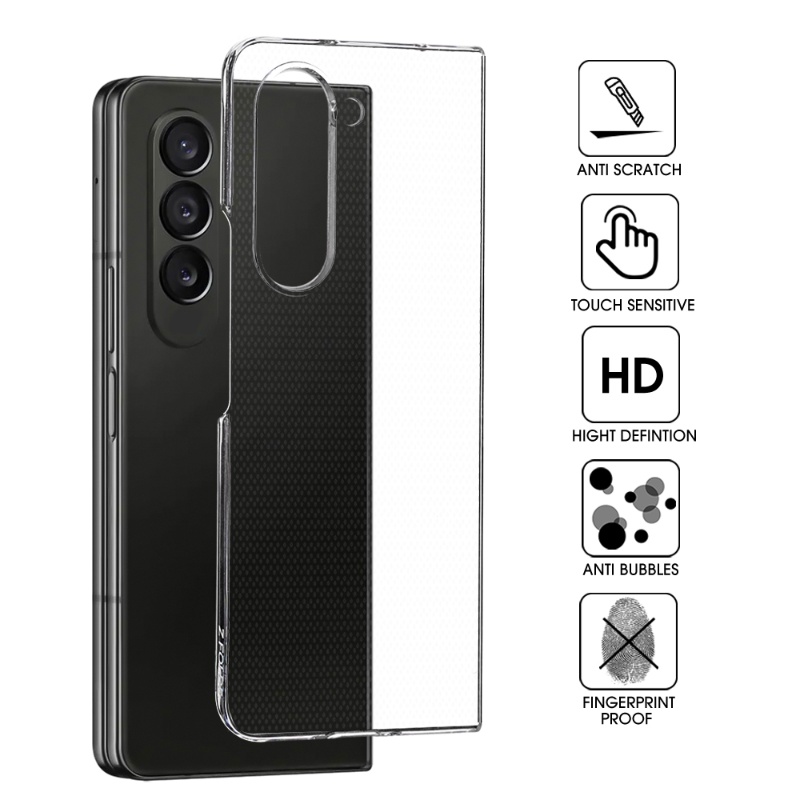 Casing Ponsel PC Transparan Kompatibel Untuk Samsung Galaxy Z Lipat5/Cover Pelindung Ponsel Lipat Untuk Z Lipat5/4/3 /2/Anti Jatuh Anti Noda Minyak Foldable PC Phone Protection Shell