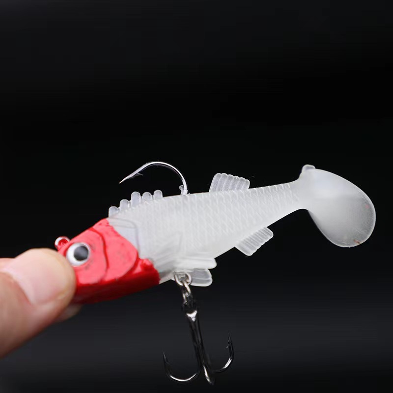 8g /6.5cm T-Tail Fishing Lure Jig Kepala Swimbaits Bass Memancing Umpan Plastik Lembut Untuk Air Asin Air Tawar