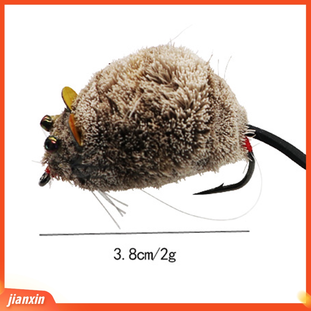 (In Stock) 3D Mata Ekor Panjang Kait Tunggal Umpan Palsu Rambut Hidup Tikus Buatan Memikat Aksesori Memancing