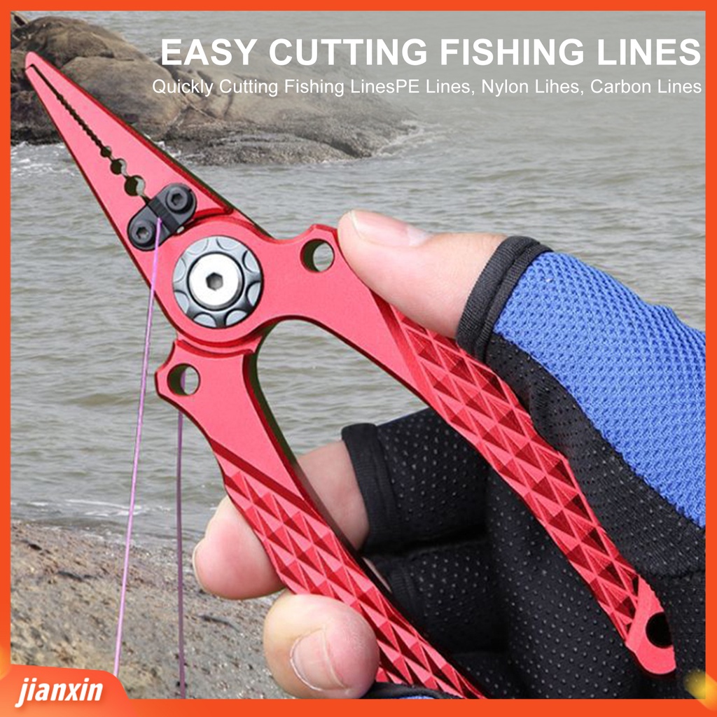 (In Stock) 1set Lure Tang Ergonomics Anti-slip Cut Fishing Line Aluminium Alloy Memancing Open Loop Hook Removal Tang Memancing Luar Ruangan