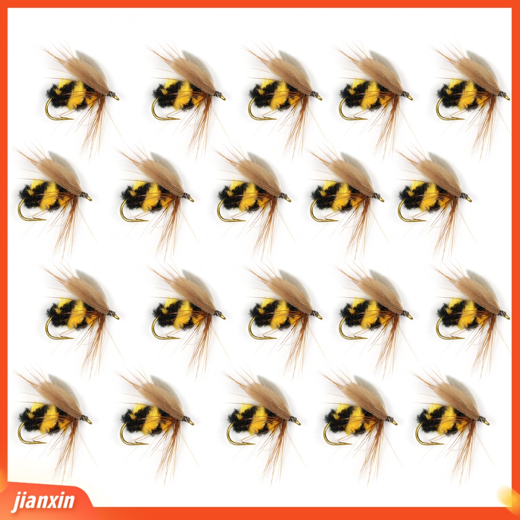 (In Stock) 20Pcs Mini Handmade Bee Bumble Shape Umpan Serangga Buatan Aksesori Memancing