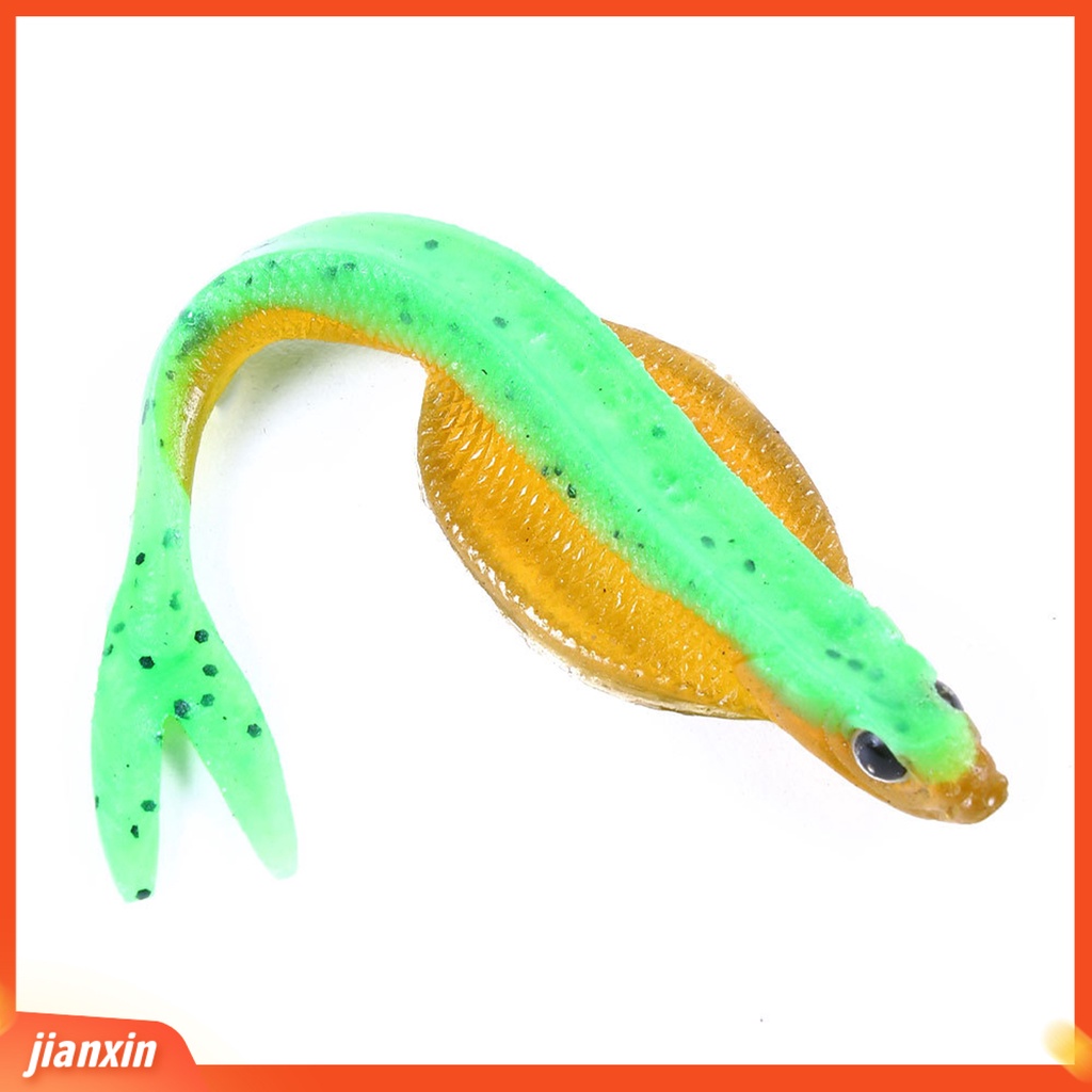 (In Stock) 5 Pcs 12 cm Bicolor Ekor Ganda Palsu Bionic Lure Lembut Umpan Ikan Aksesori Memancing
