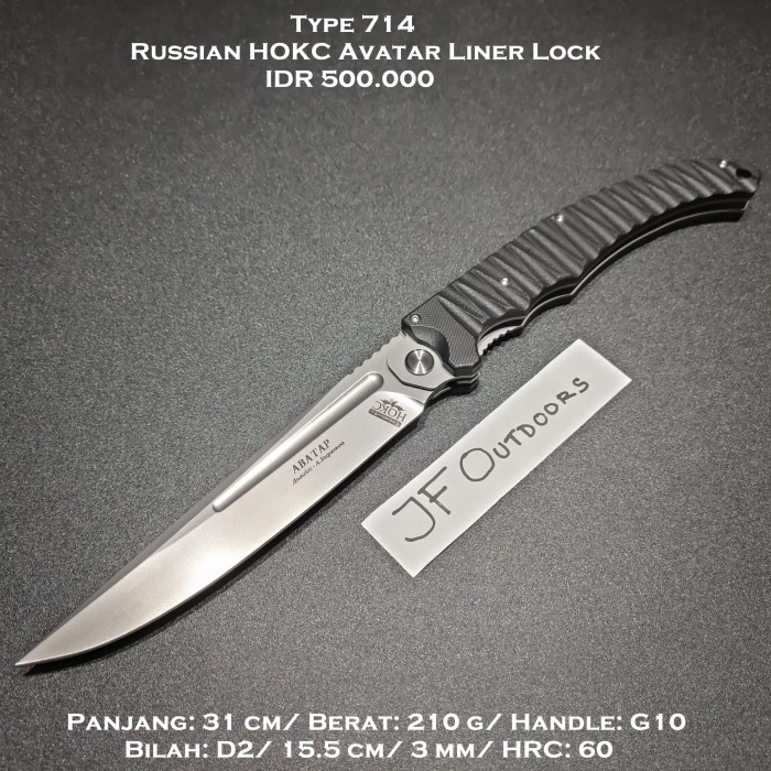 Pisau Camping Outdoor Russian HOKC Avatar Liner Lock