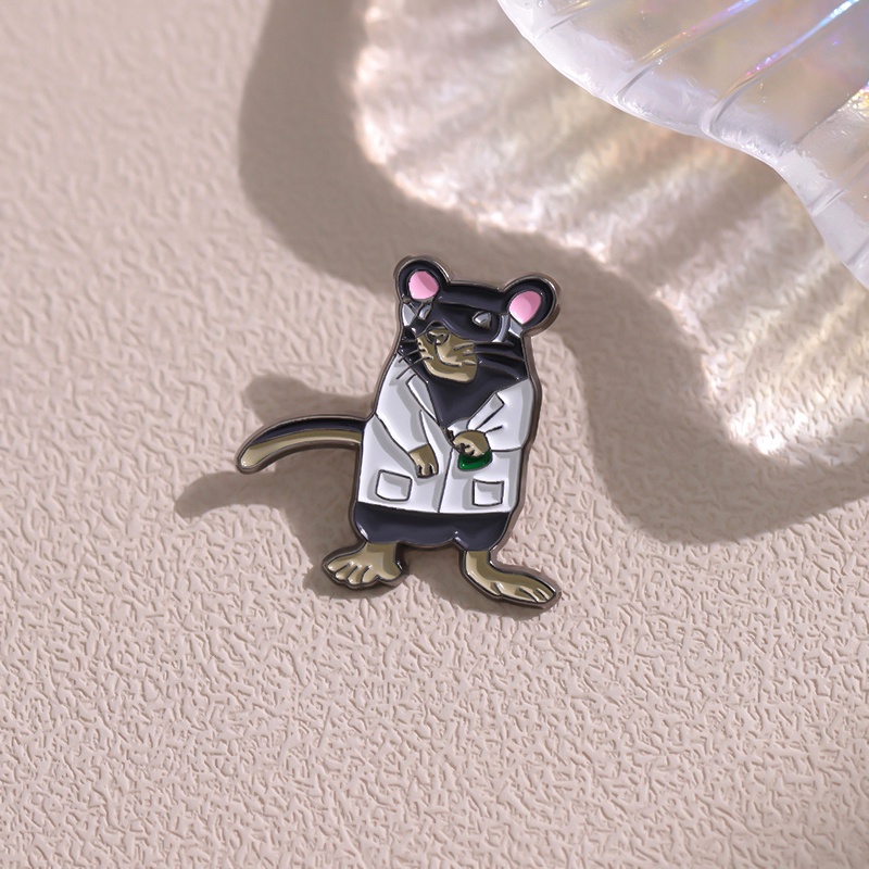 Lab Ipa Tikus Enamel Pin Lucu Cute Mouse Dokter Bros Kerah Lencana Jewlery Medis Fpr Teman Mahasiswa