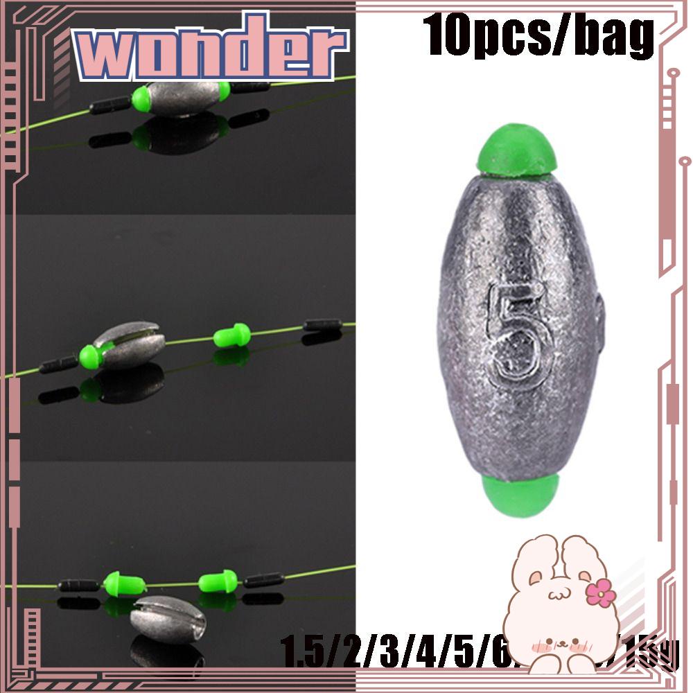 WONDER 10 Pcs Memancing Timbal Jatuh Kualitas Tinggi Pemberat Tambahan Pemberat Garis Pemberat Sinker