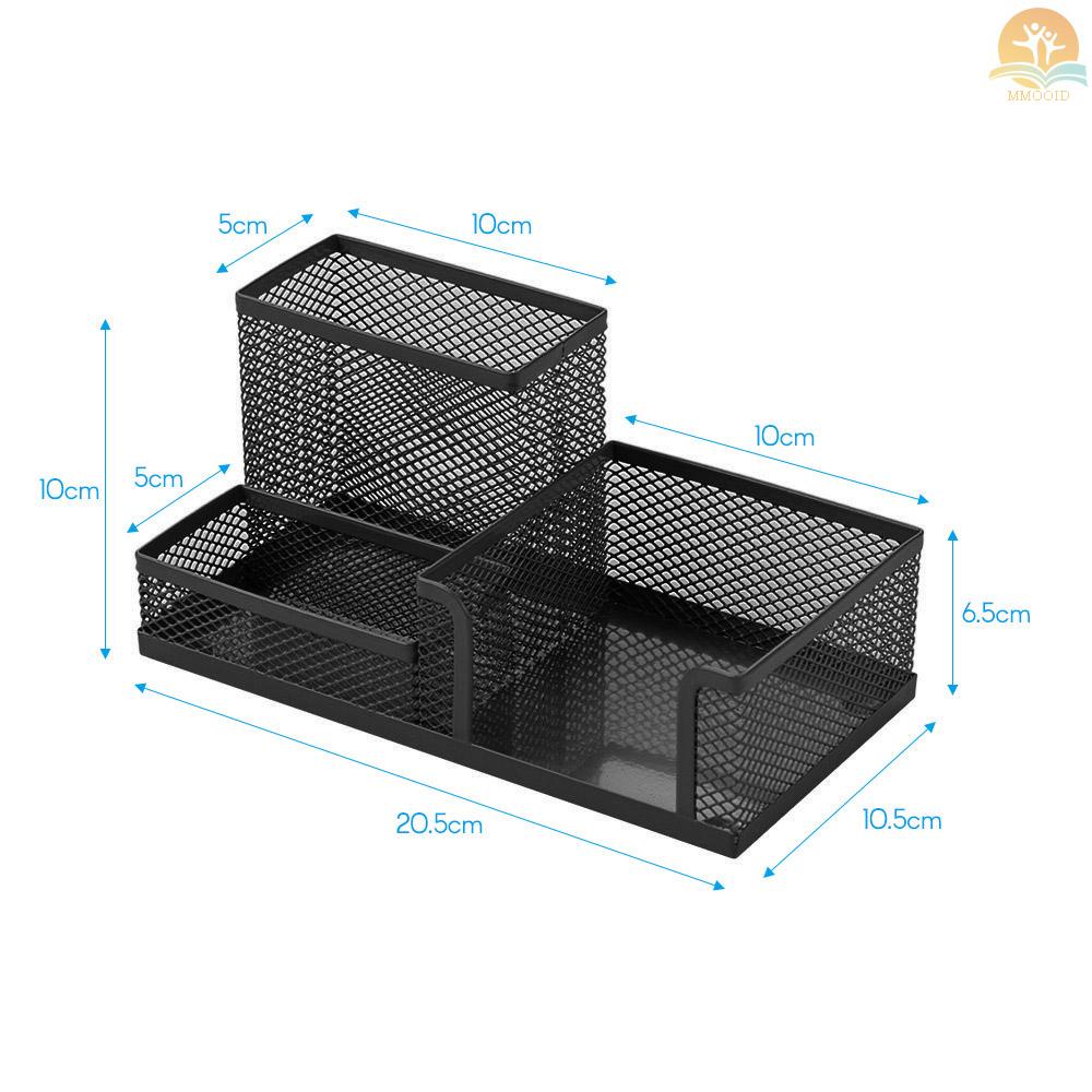 In Stock 3storage Multifungsi Organizer Meja Mesh Metal Tempat Pulpen Penyimpanan Wadah Alat Tulis Untuk Rumah Kantor
