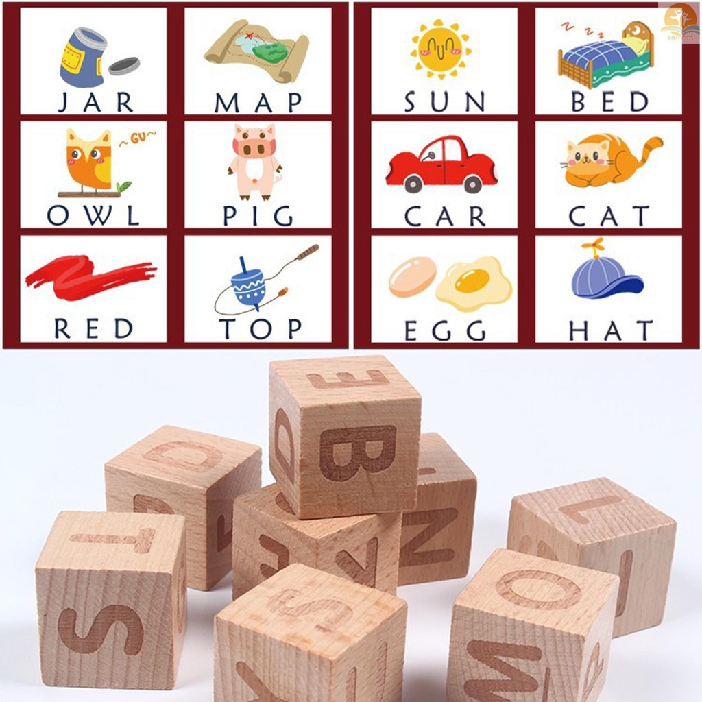 In Stock Permainan Kata Ejaan Kayu Permainan Huruf Permainan Alfabet Permainan Belajar Montessori Puzzle STEM Mainan Edukasi Dini Untuk Usia 4-6th Anak Laki-Laki &amp; Perempuan