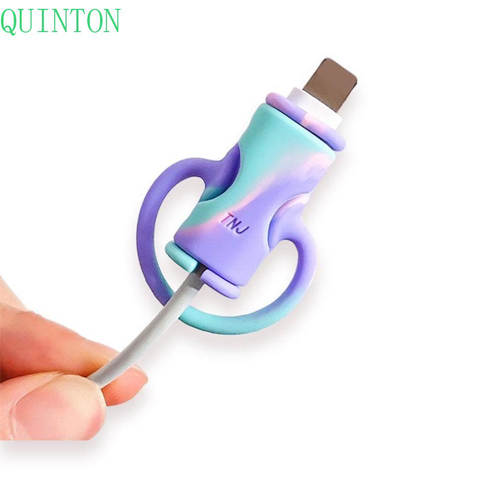 QUINTON Pelindung Kabel 1set Anti Patah Soft Wire Cord Protection Cover Cable Organizer Line Protection Sleeve Management Cable Winder Clip Kawat Pelindung Lengan