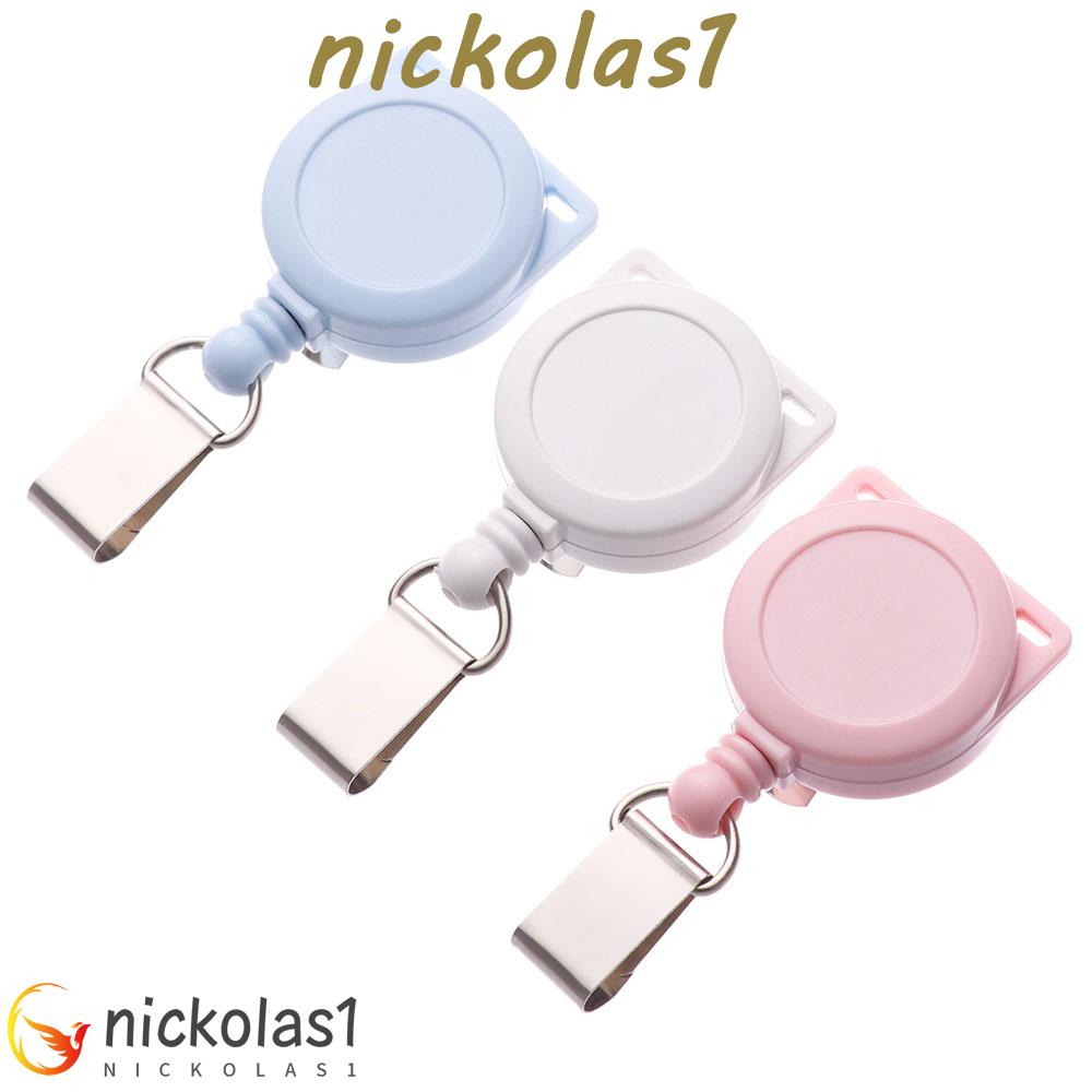 NICKOLAS1 Badge Reel Klip Name Tag Card Fashion Tarik Ditarik Perlengkapan Kantor Badge Holder Clip