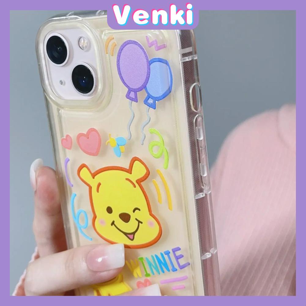 VENKI - Untuk iPhone 11 Case Bening Lembut TPU Bingkai Foto Airbag Phone Case Tahan Guncangan Perlindungan Kamera Karakter Kartun Kompatibel dengan iPhone 14 13 Pro Max iPhone 12 Pro Max 7 8