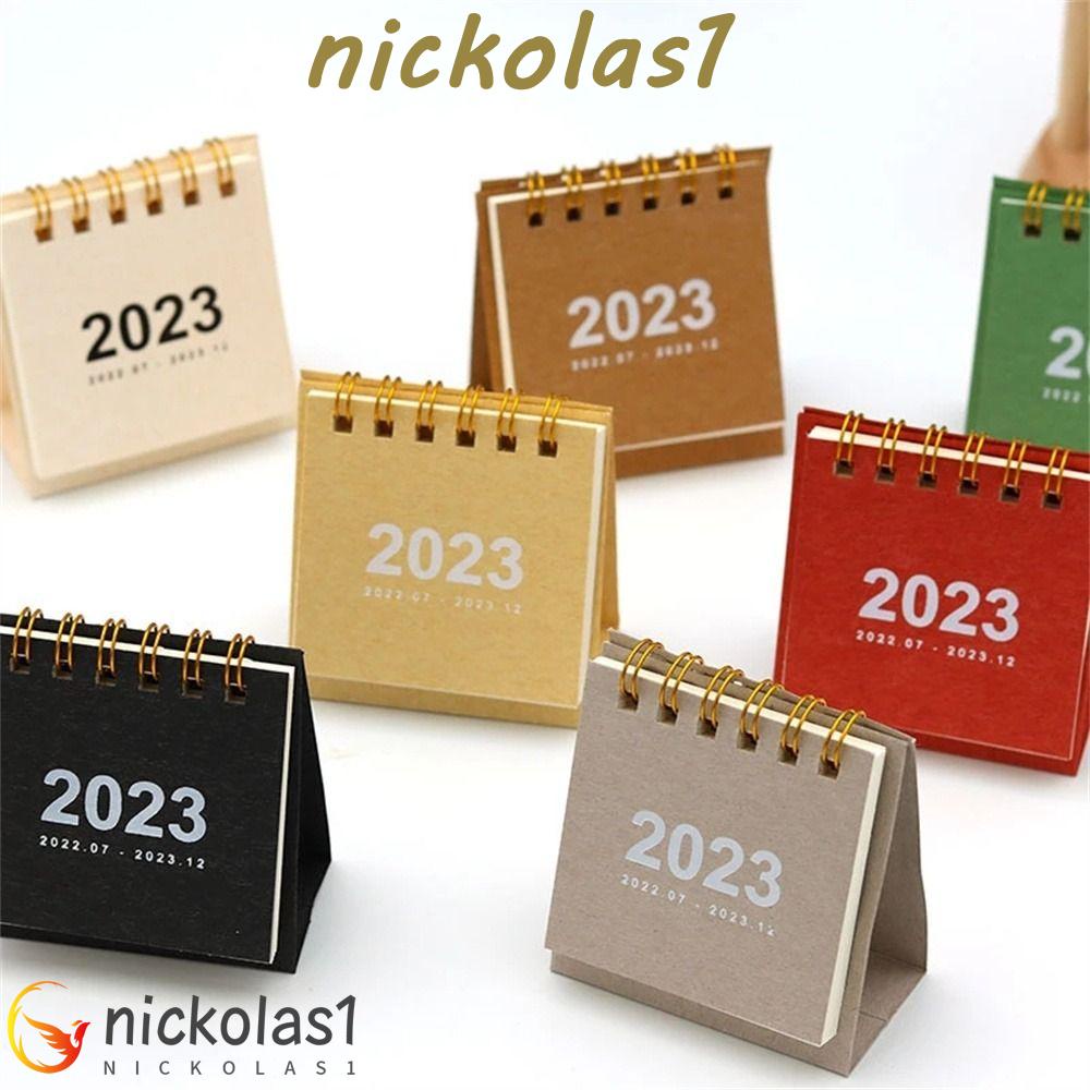 NICKOLAS1 Kalender Meja Perlengkapan Kantor Alat Tulis Penjadwal Harian Table Planner Agenda Tahunan Kertas Kalender 2023