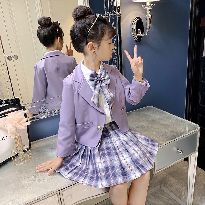 Girls' and Children's Three Piece Skirt Set, Fashionable Academy Style JK Uniform Princess Skirt