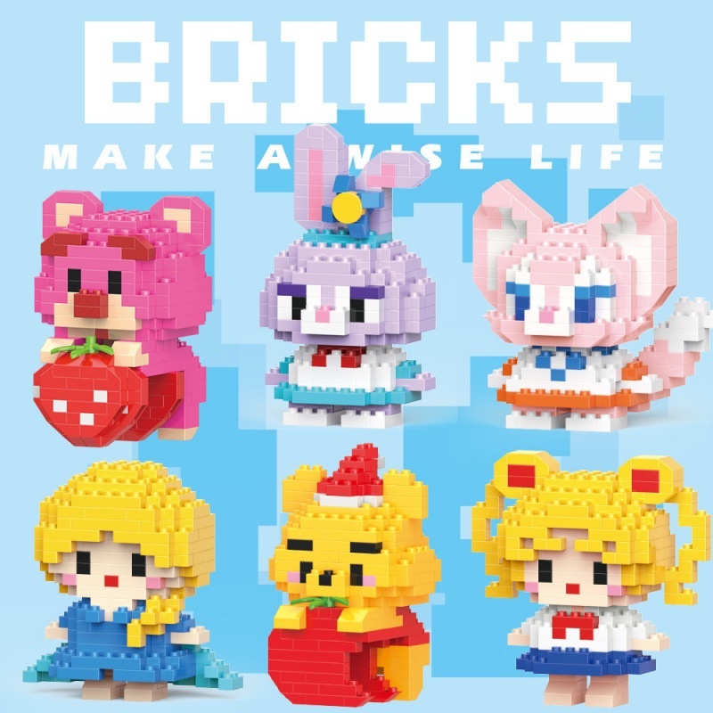 LELE Nano Block Kartun Mini Bricks Mainan Balok Susun Mainan Anak Mainan Edukasi DIY 3DPuzzle