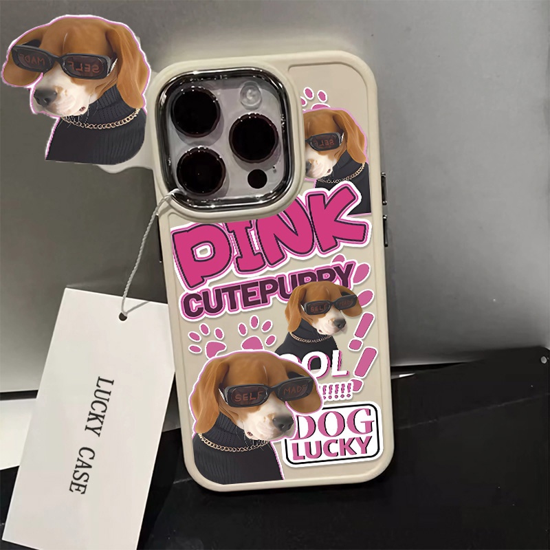 IPHONE Lucu Kucing Anjing Tombol Logam Casing Ponsel Silikon Kompatibel Untuk Iphone14 13 12 Pro Max Lembut Pasangan Casing Shockproof Cover Cell Precticer