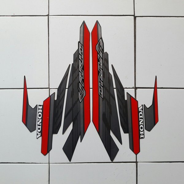 striping stiker motor vario techno 125 fi 2017 hitam-merah