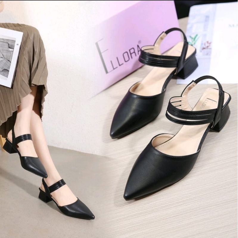 Sepatu Sandal Wanita VS AR 01 bapau tali hak tahu karet sceuardo 5cm