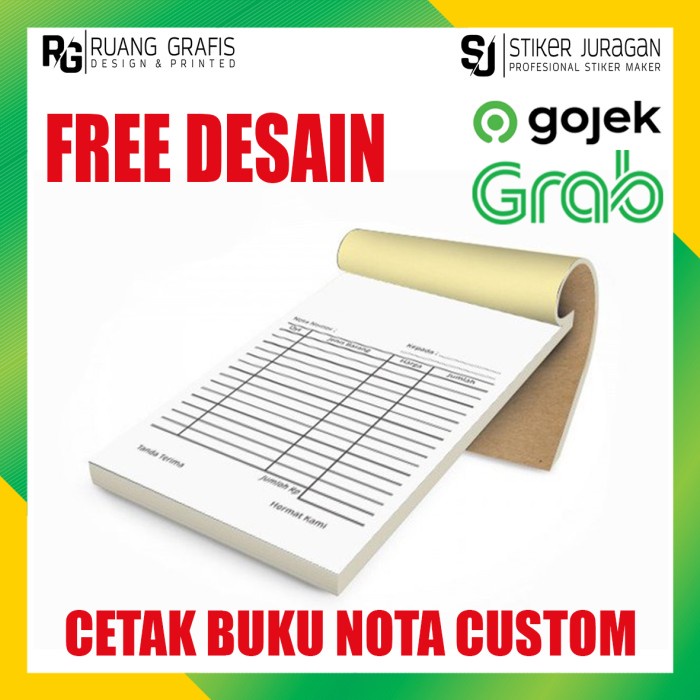 

✨BISA COD✨ -CETAK BUKU NOTA 1PLY 1 RIM - Putih