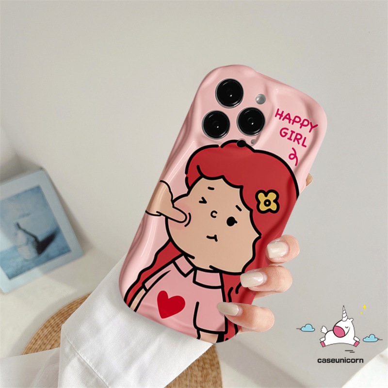 Case Case Case Tepi Melengkung Bergelombang Kartun Baru 3D Untuk Infinix Hot 30i 10Lite 9 8 Hot 12 8 10 30 11 20 9 Play Smart 6 7 6Plus 5 Note 12 4G 12 G96 Lucu Bahagia Beruntung Gadis Cowok Pecinta Sarung Soft Case