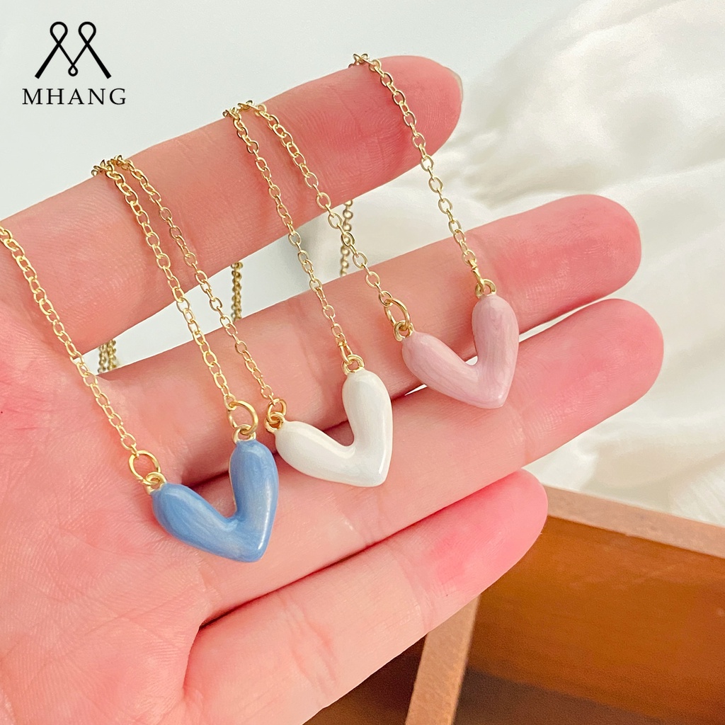 Mh Fashion Warna Drop Kalung Liontin Untuk Wanita Ins Kepribadian Niche Klavikula Rantai2023Musim Panas Terbaru Mewah Baru Dopamin Aksesoris