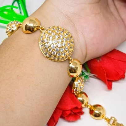 Gelang motif Boba Rose gold xuping lapis Emas 24k gold