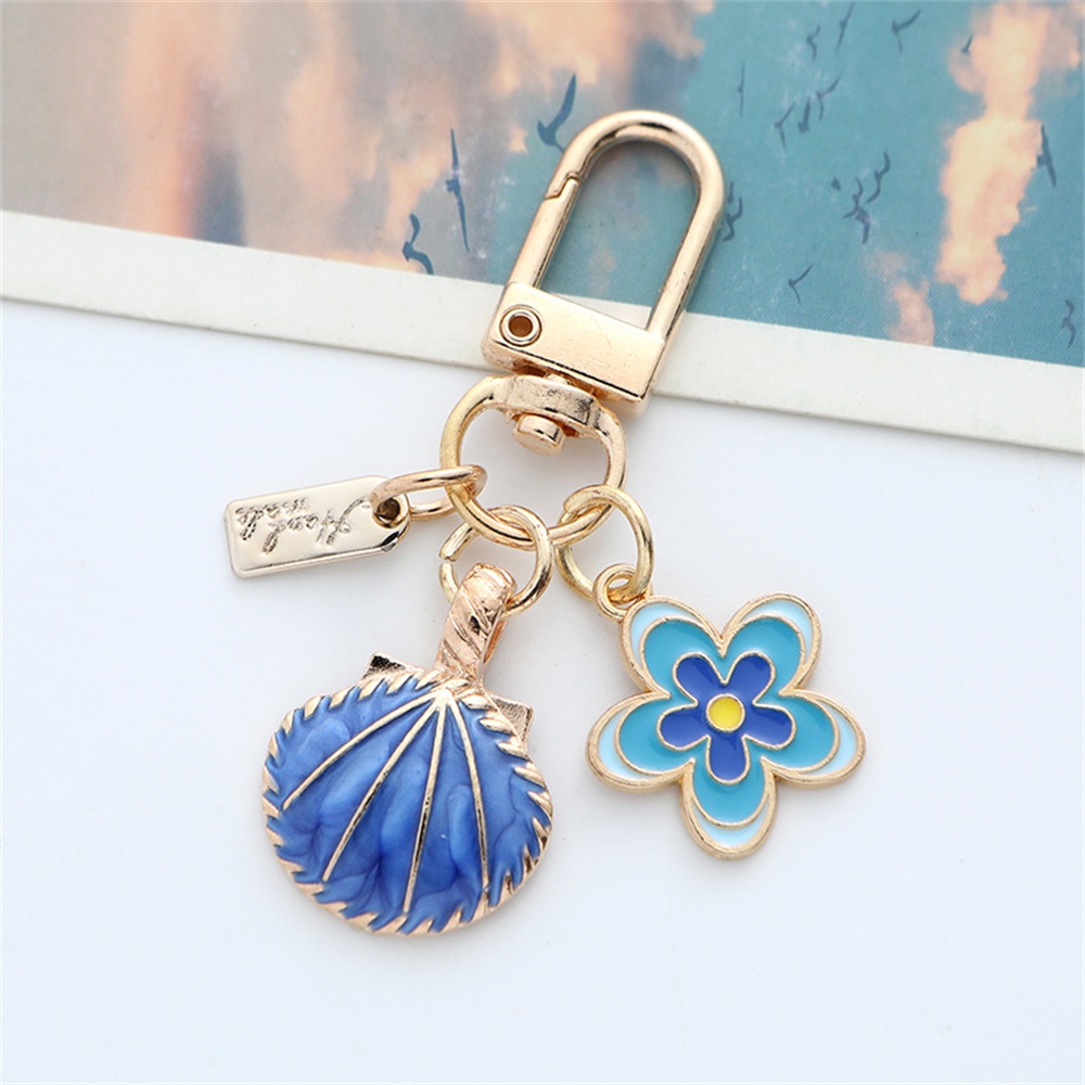 Enamel Manis Bunga Gantungan Kunci Fashion Tag Logam Gantungan Kunci Earphone Case Liontin Pesona Tas Ornamen Aksesoris Mobil Keyholder